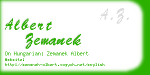 albert zemanek business card